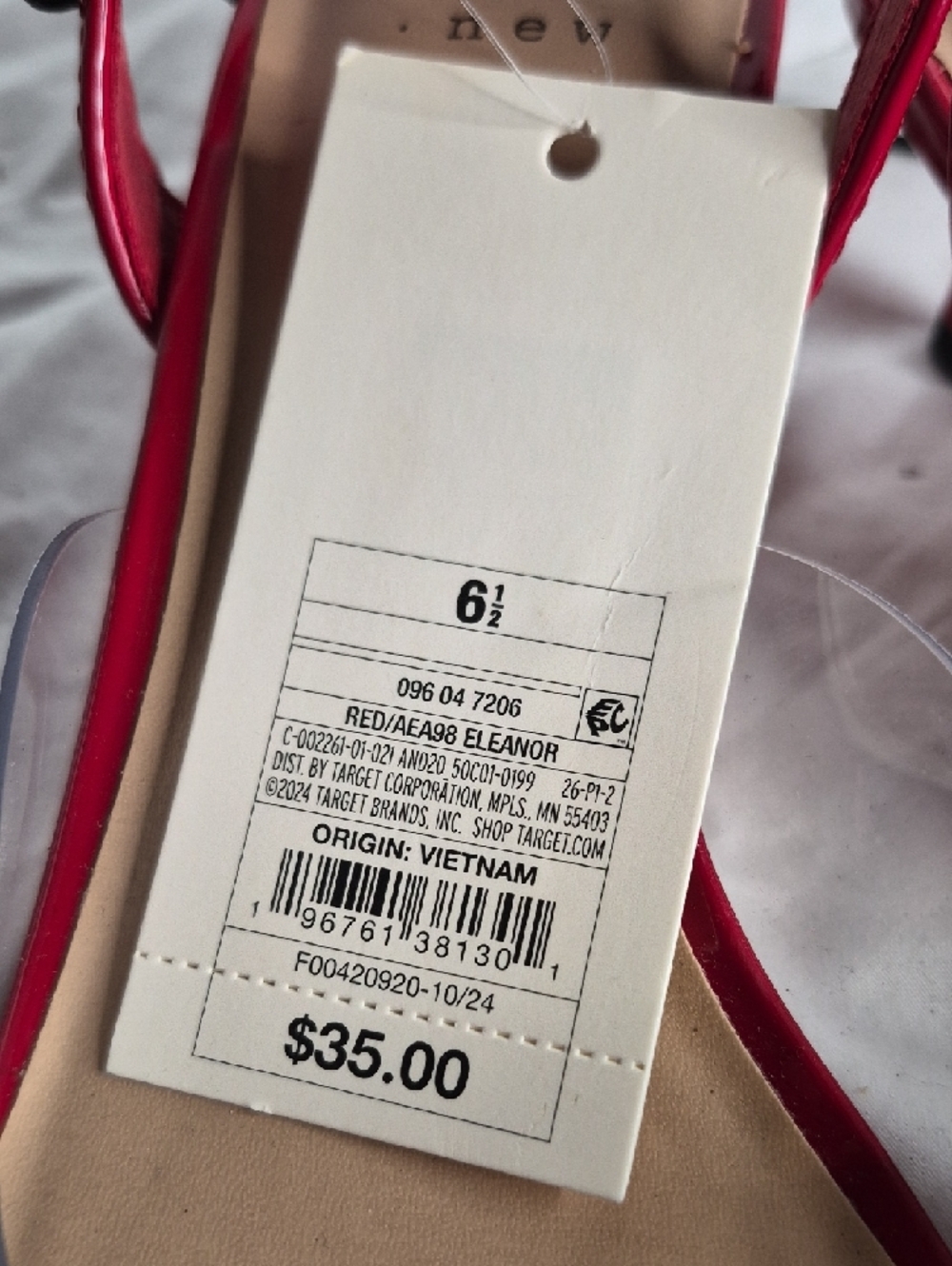 a new day Red Patent Heart Pointed Slingback Flats - Picture 3 of 5